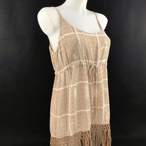 Cabi style 846 cabana cover up fringe tank top